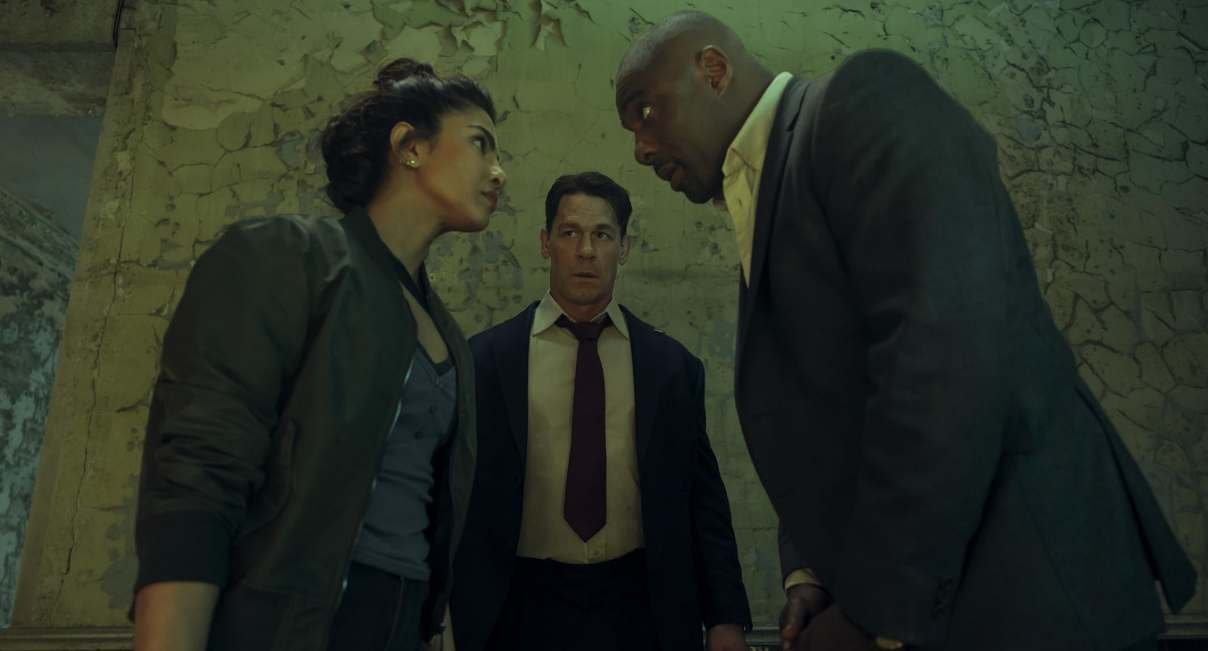 Idris Elba, John Cena, and Priyanka Chopra Jonas in Heads of State (2025)