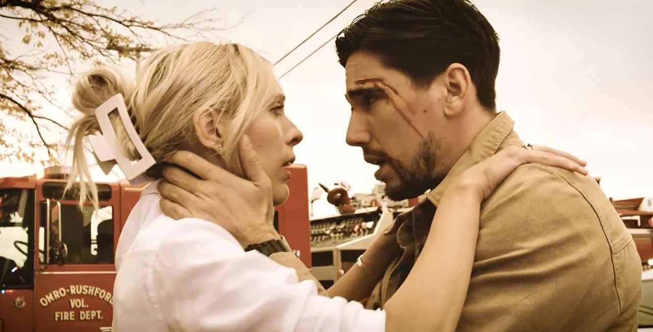 Damir Kovic and Mackenzie Jones in The Omro Heist (2025)