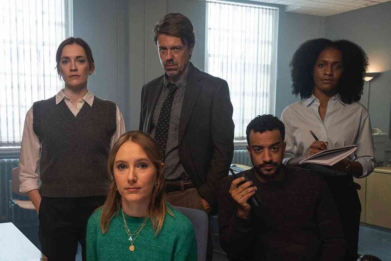 Charlotte Ritchie, Rose Ayling-Ellis, Nathan Armarkwei Laryea, Andrew Buchan and Dedun Omole in Code of Silence